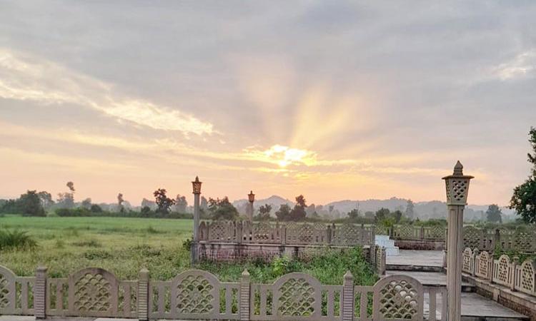 Sunrise at Brahmsthan of India 2 Oct 2021.