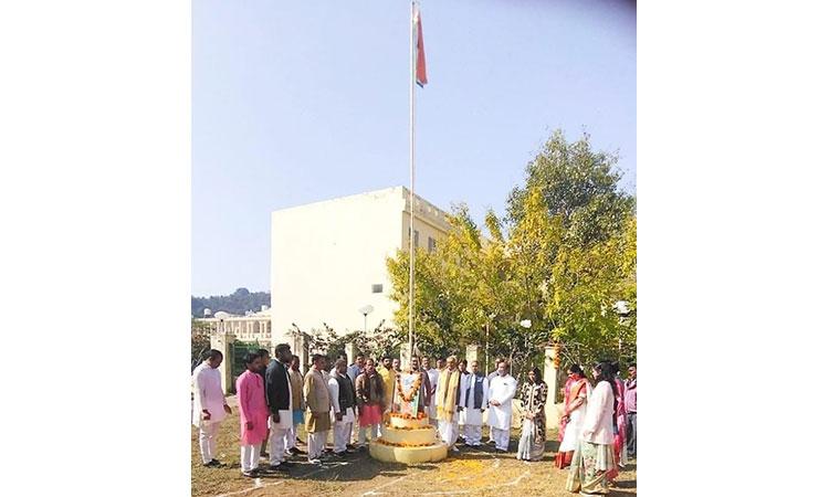 The program of 73rd Republic Day was celebrated with great enthusiasm in Maharishi Mahesh Yogi Vedic University.